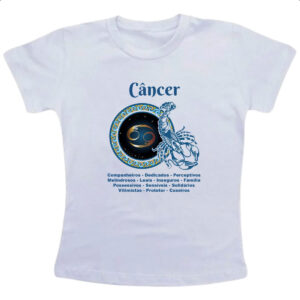 Camiseta Infanto Juvenil Signo de Cancer adjetivos