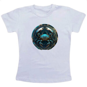 Camiseta Infanto Juvenil Signo de Cancer placa de luxo