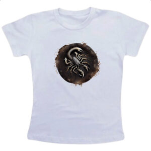 Camiseta Infanto Juvenil Signo de Escorpiao placa de luxo