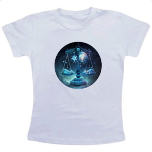 Camiseta Infanto Juvenil Signo de Libra placa de luxo
