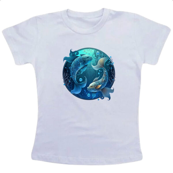 Camiseta Infanto Juvenil Signo de Peixes placa de luxo
