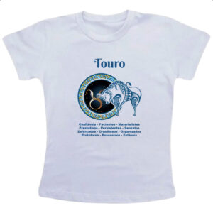 Camiseta Infanto Juvenil Signo de Touro adjetivos