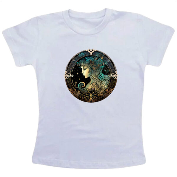 Camiseta Infanto Juvenil Signo de Virgem placa de luxo