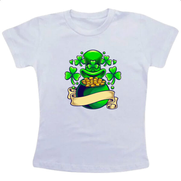 Camiseta Infanto Juvenil ST Patricks Day pote de ouro