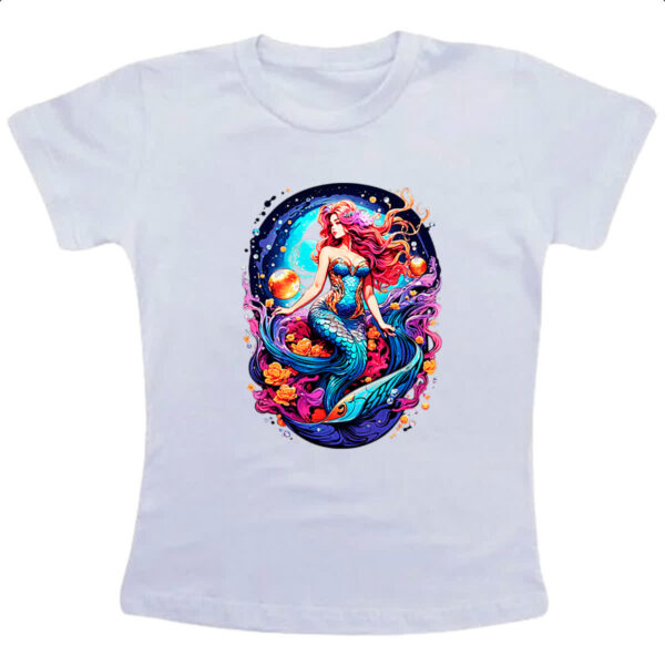 Camiseta Infanto Juvenil Sereia na galaxia