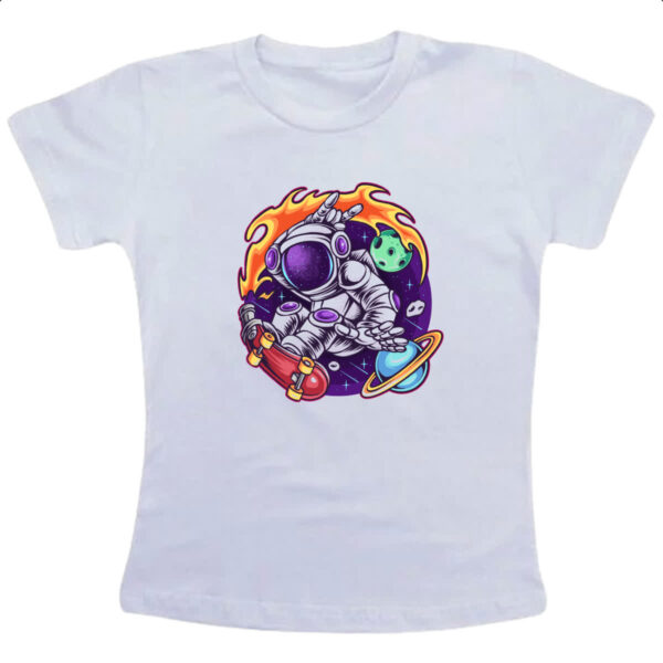 Camiseta Infanto Juvenil Astronauta Skatista