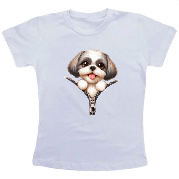 Camiseta Infanto Juvenil Shih Tzu no Ziper