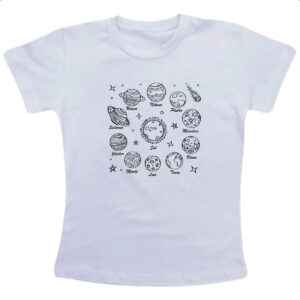 Camiseta Infanto Juvenil Sistema solar desenho de caneta
