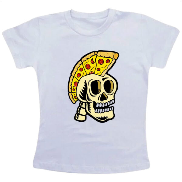Camiseta Infanto Juvenil Skull pizza gladiator