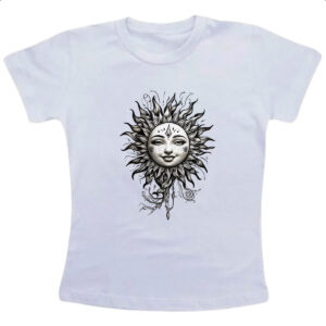 Camiseta Infanto Juvenil Sol blackwork tatoo style