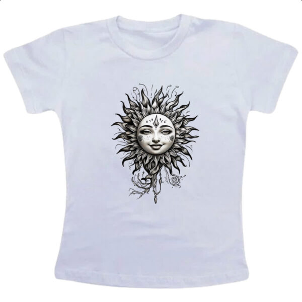 Camiseta Infanto Juvenil Sol blackwork tatoo style