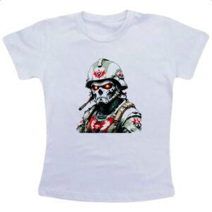 Camiseta Infanto Juvenil Soldado Skull Punk Cyber