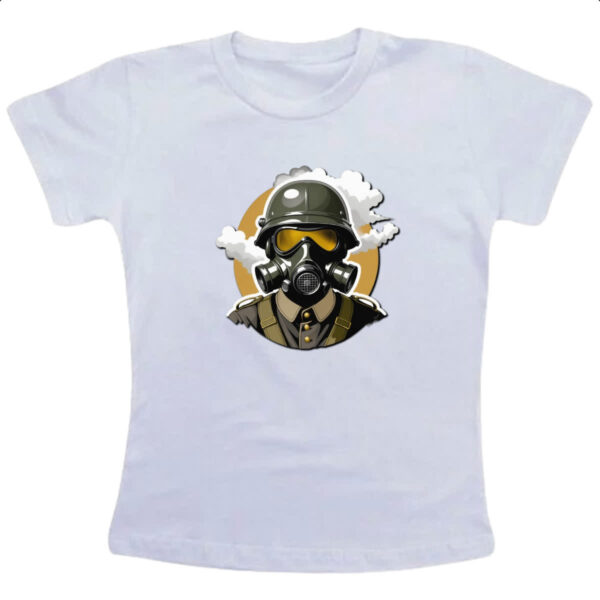 Camiseta Infanto Juvenil Soldado alemao mascara de gas