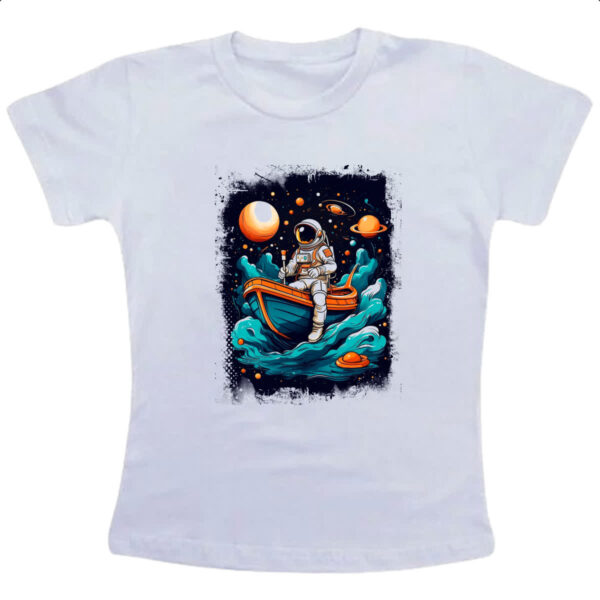 Camiseta Infanto Juvenil Astronauta e o bote