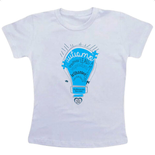 Camiseta Infanto Juvenil Autismo luzes azuis