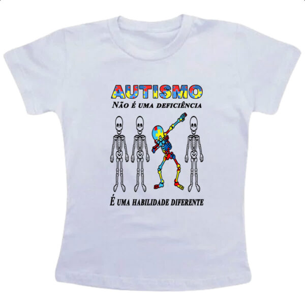 Camiseta Infanto Juvenil Autismo nao deficiencia habilidade diferente