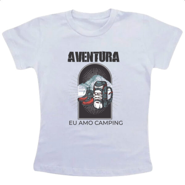Camiseta Infanto Juvenil Aventura eu amo camping