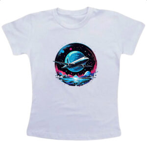 Camiseta Infanto Juvenil Aviao viagem night art