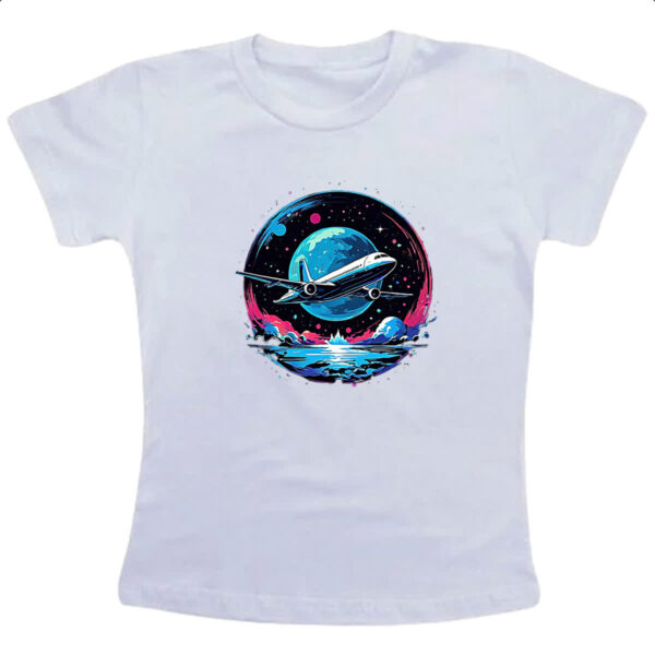 Camiseta Infanto Juvenil Aviao viagem night art
