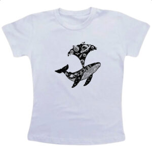 Camiseta Infanto Juvenil Baleia universo estrelas