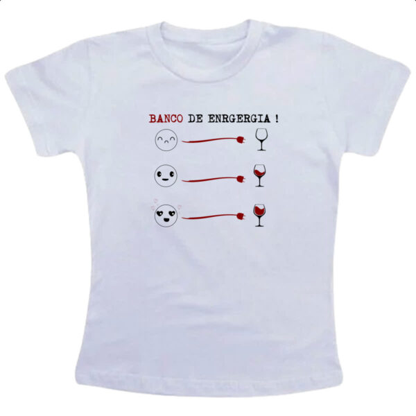 Camiseta Infanto Juvenil Banco de energia vinho