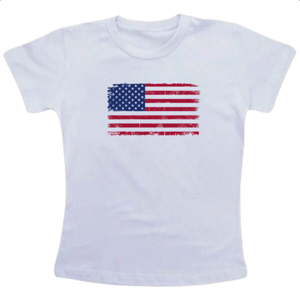 Camiseta Infanto Juvenil Bandeira USA Grunge Vintage