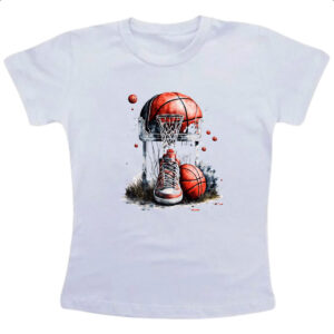 Camiseta Infanto Juvenil Basquete tenis cesta e bola