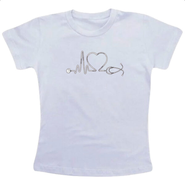 Camiseta Infanto Juvenil Batimento cardiaco Enfermagem