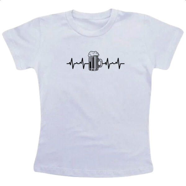 Camiseta Infanto Juvenil Batimento cardiaco cerveja