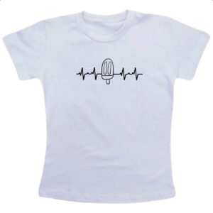 Camiseta Infanto Juvenil Batimento cardiaco sorvete