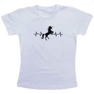 Camiseta Infanto Juvenil Batimento cardiaco unicornio