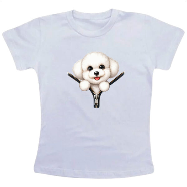 Camiseta Infanto Juvenil Bichon Frise no Ziper