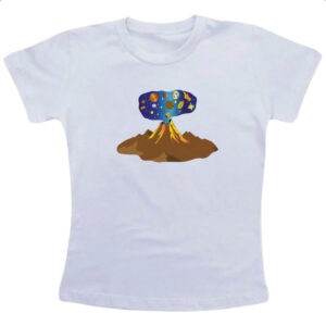 Camiseta Infanto Juvenil Big Bang vulcao erupcao