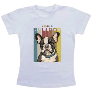 Camiseta Infanto Juvenil Buldogue Frances retro vintage