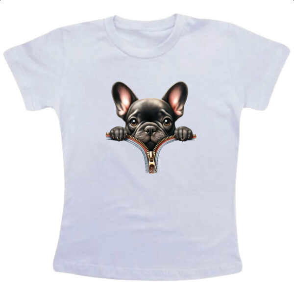 Camiseta Infanto Juvenil Bulldog Frances no Ziper