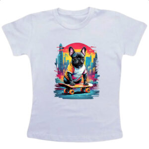 Camiseta Infanto Juvenil Bulldog skatista color urbano