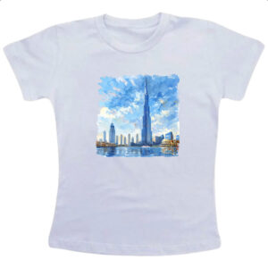 Camiseta Infanto Juvenil Burj Khalifa watercolor
