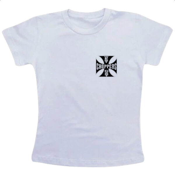 Camiseta Infanto Juvenil West coast chopper cruz negra brasao