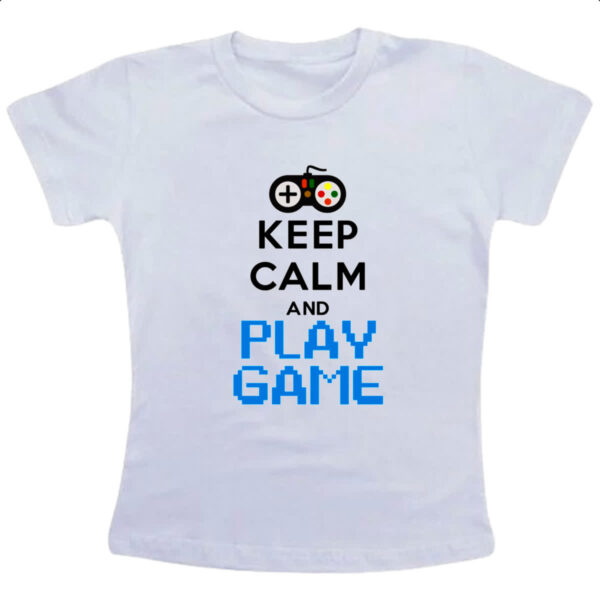 Camiseta Infanto Juvenil Keep Calm and Play Game