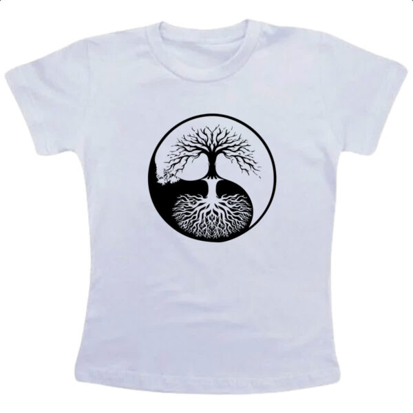 Camiseta Infanto Juvenil Yin Yang Arbore da vida