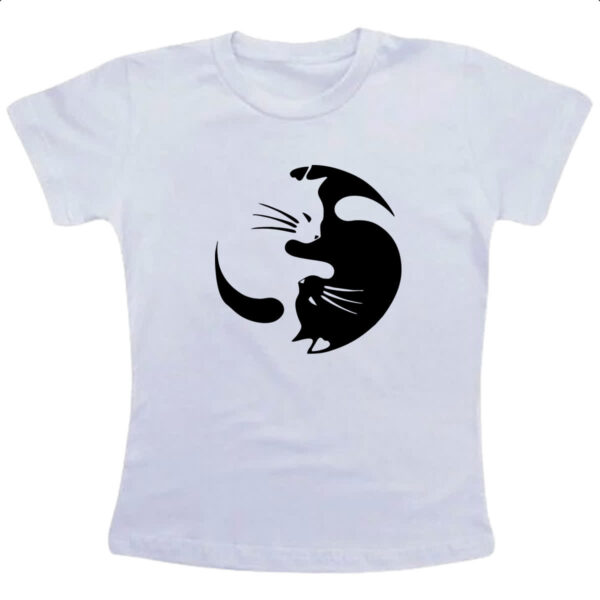 Camiseta Infanto Juvenil Yin e Yang Cats