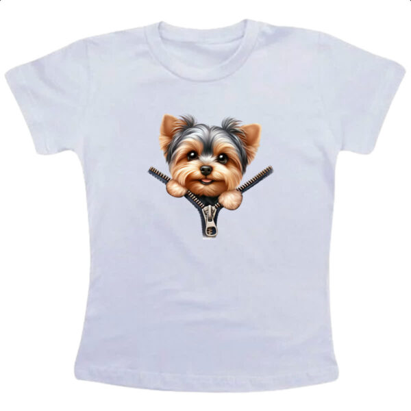 Camiseta Infanto Juvenil Yorkshire Terrier no Ziper