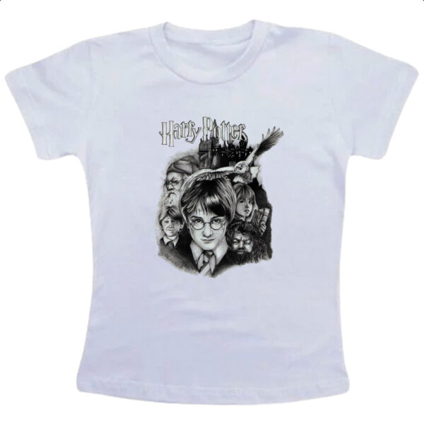 Camiseta Infanto Juvenil Harry Potter Desenho a lapis