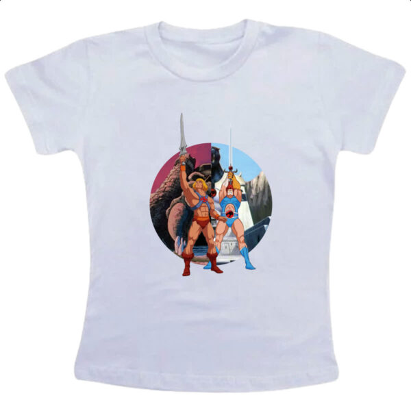 Camiseta Infanto Juvenil He-man e Lion espadas do poder