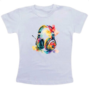 Camiseta Infanto Juvenil Headphone watercolor