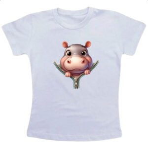 Camiseta Infanto Juvenil Hipopotamo no ziper
