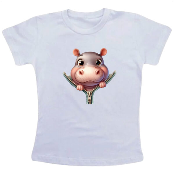 Camiseta Infanto Juvenil Hipopotamo no ziper