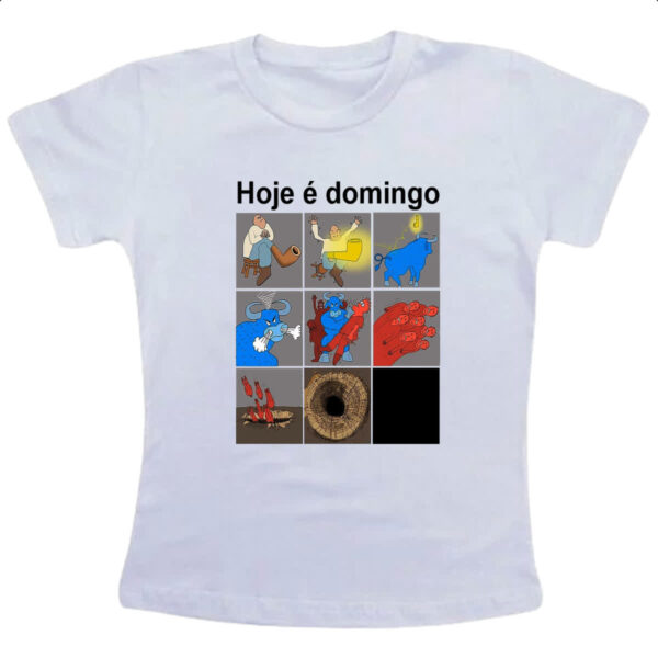 Camiseta Infanto Juvenil Hoje e domingo pe de cachimbo