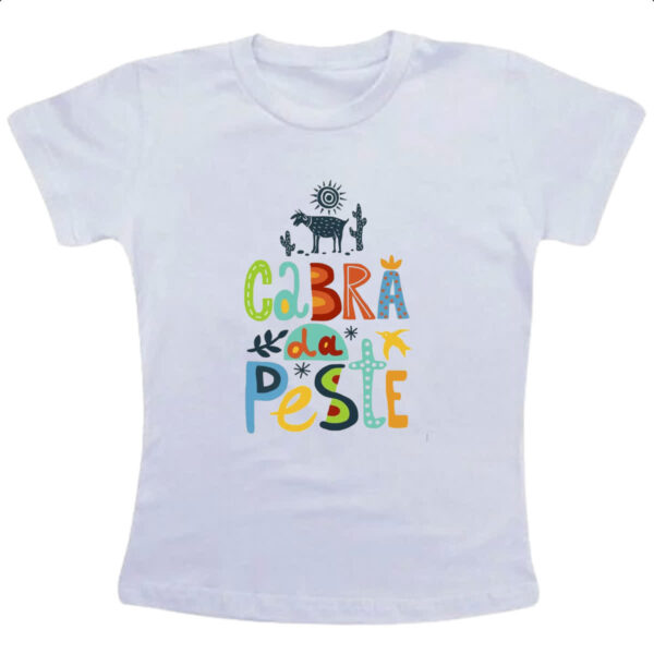 Camiseta Infanto Juvenil Cabra da peste elementos nordestinos