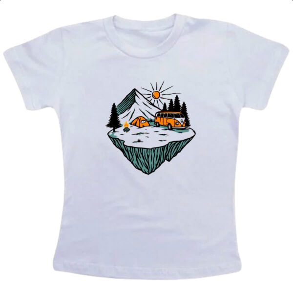Camiseta Infanto Juvenil Acampamento Konbosa Kombi Divertida
